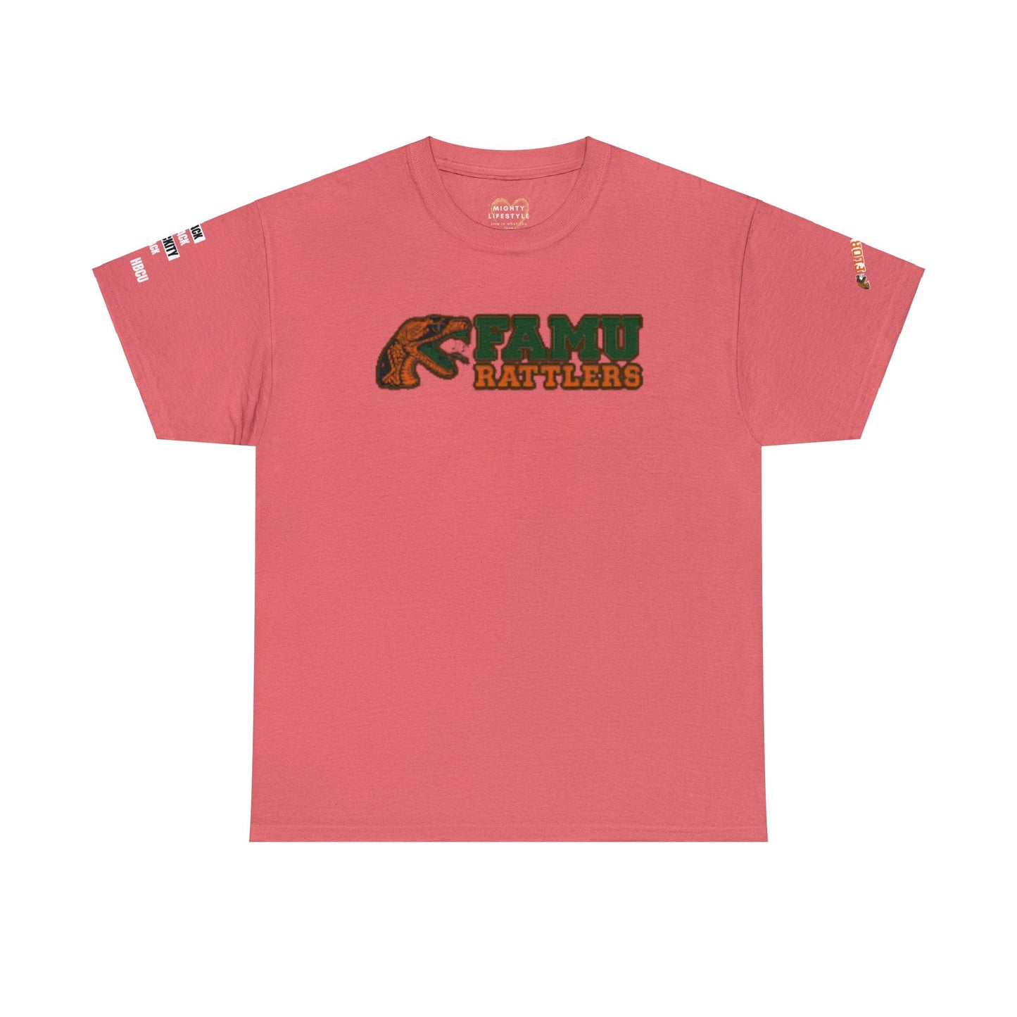 FAMU Rattler Tee with HBCU images on sleeves, FL A&M University Grad, Rattler Nation Tee, hbcu TShirt, Famuly Shirt, shirt for melanin hbcu - Mighty Lifestyle