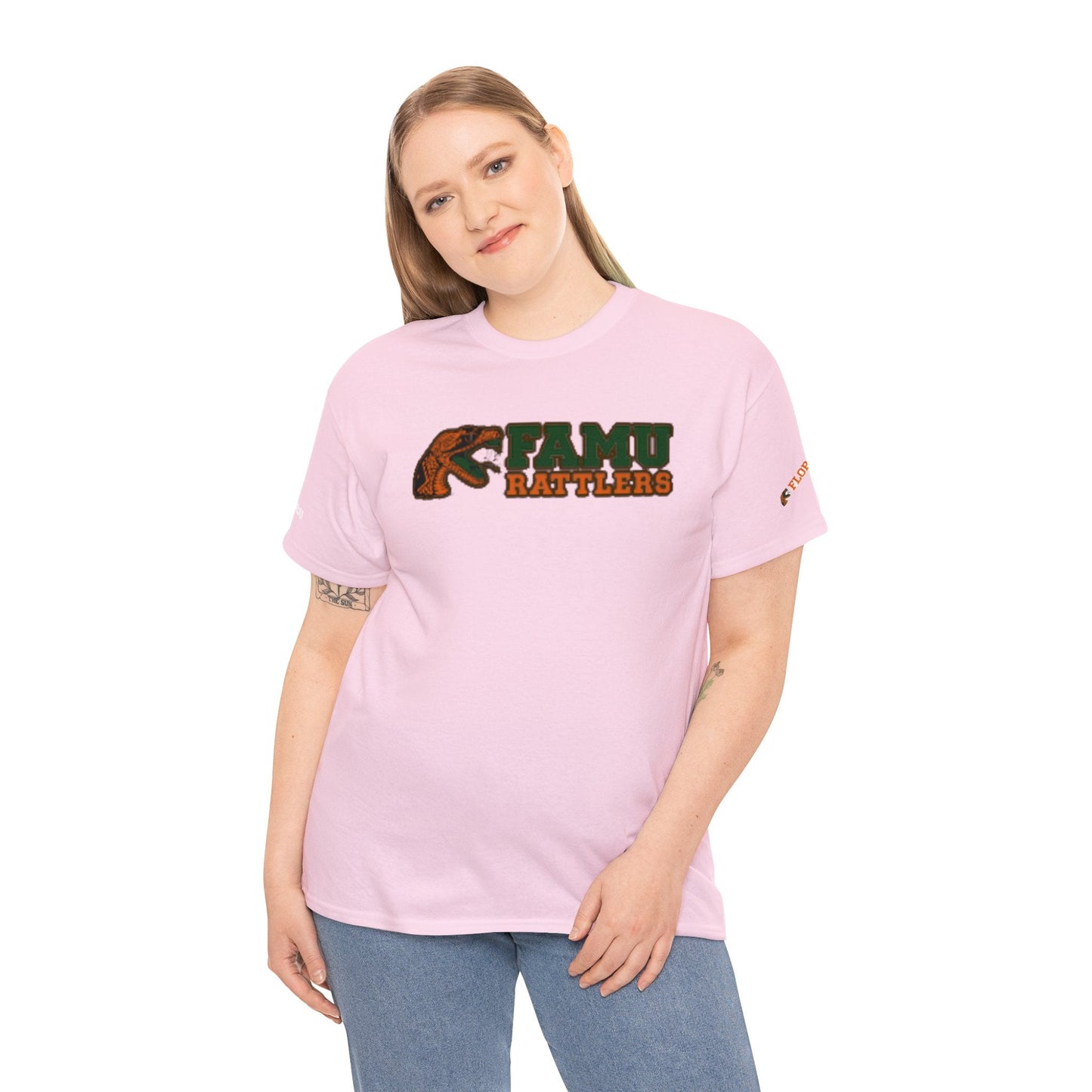 FAMU Rattler Tee with HBCU images on sleeves, FL A&M University Grad, Rattler Nation Tee, hbcu TShirt, Famuly Shirt, shirt for melanin hbcu - Mighty Lifestyle