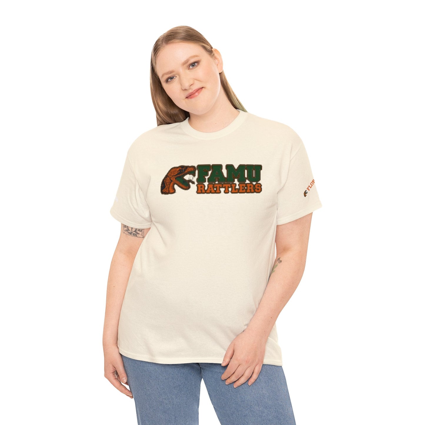 FAMU Rattler Tee with HBCU images on sleeves, FL A&M University Grad, Rattler Nation Tee, hbcu TShirt, Famuly Shirt, shirt for melanin hbcu - Mighty Lifestyle