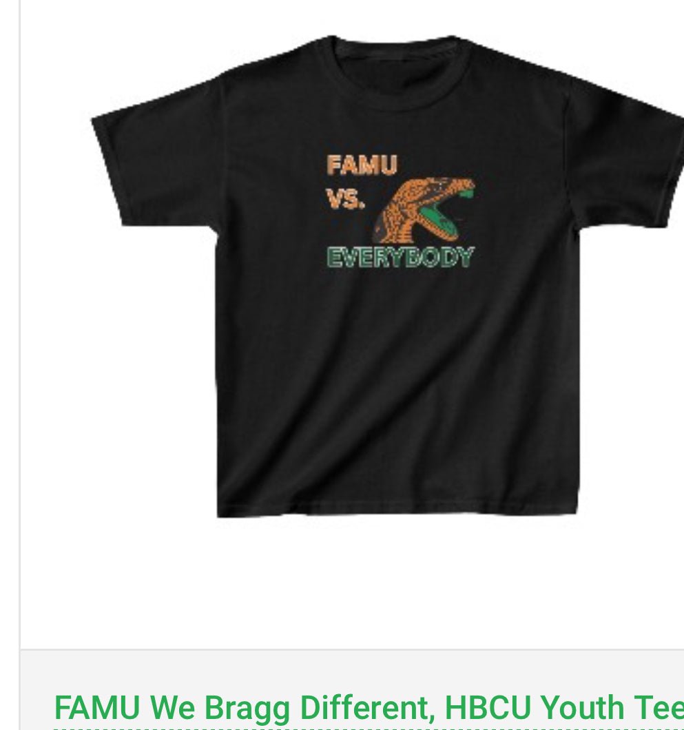 FAMU We Bragg Different, HBCU Youth Tee, for kids, Shirt for children, Gift for kids, Gift for children, Shirt for boy, Shirt for girl - Mighty Lifestyle