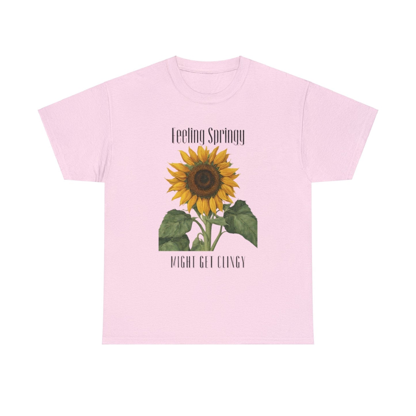 Feeling Springy, Might Get Clingy | Spring Shirt | Clingy Shirt | Sunflower Shirt | Unisex Heavy Cotton Tee - Mighty Lifestyle