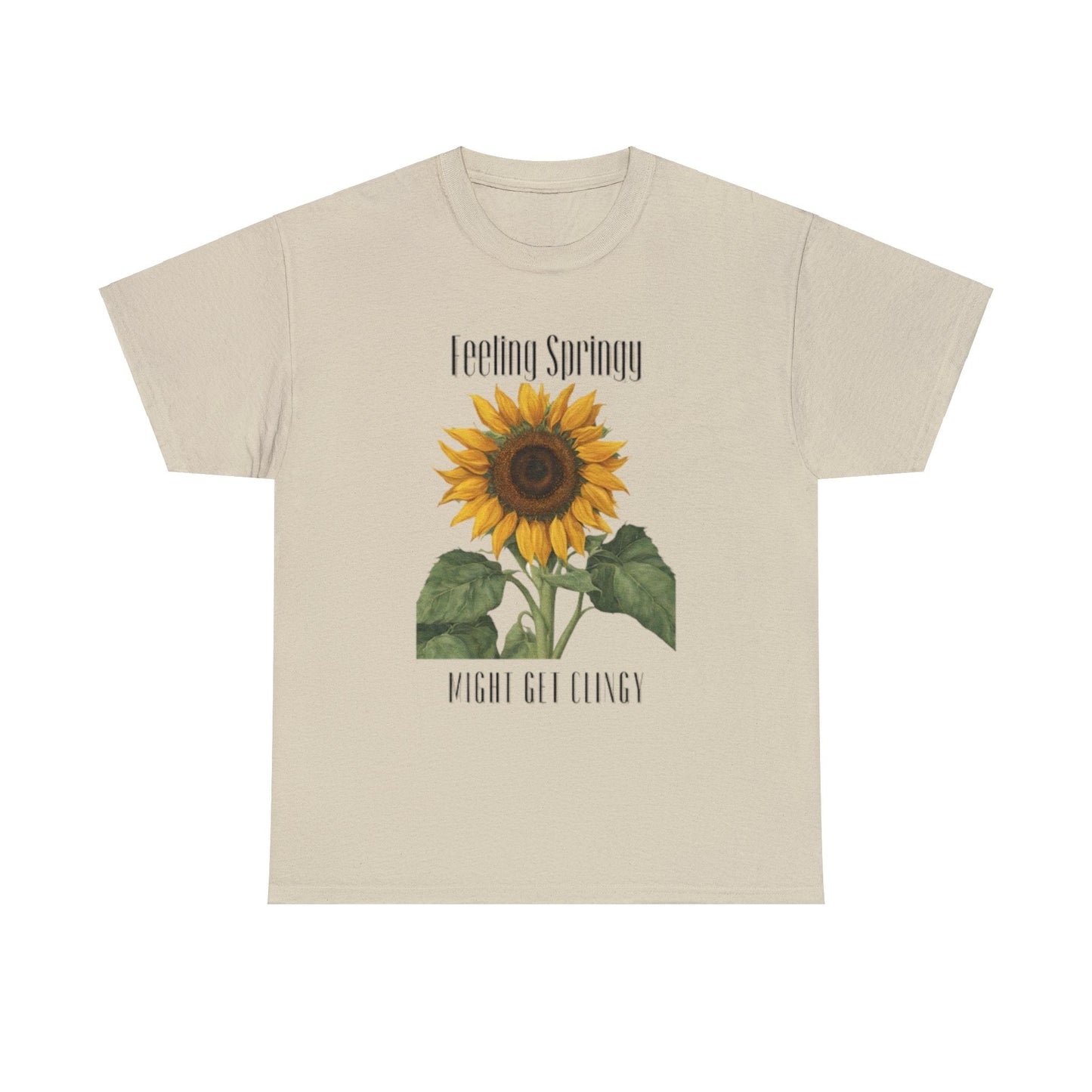 Feeling Springy, Might Get Clingy | Spring Shirt | Clingy Shirt | Sunflower Shirt | Unisex Heavy Cotton Tee - Mighty Lifestyle