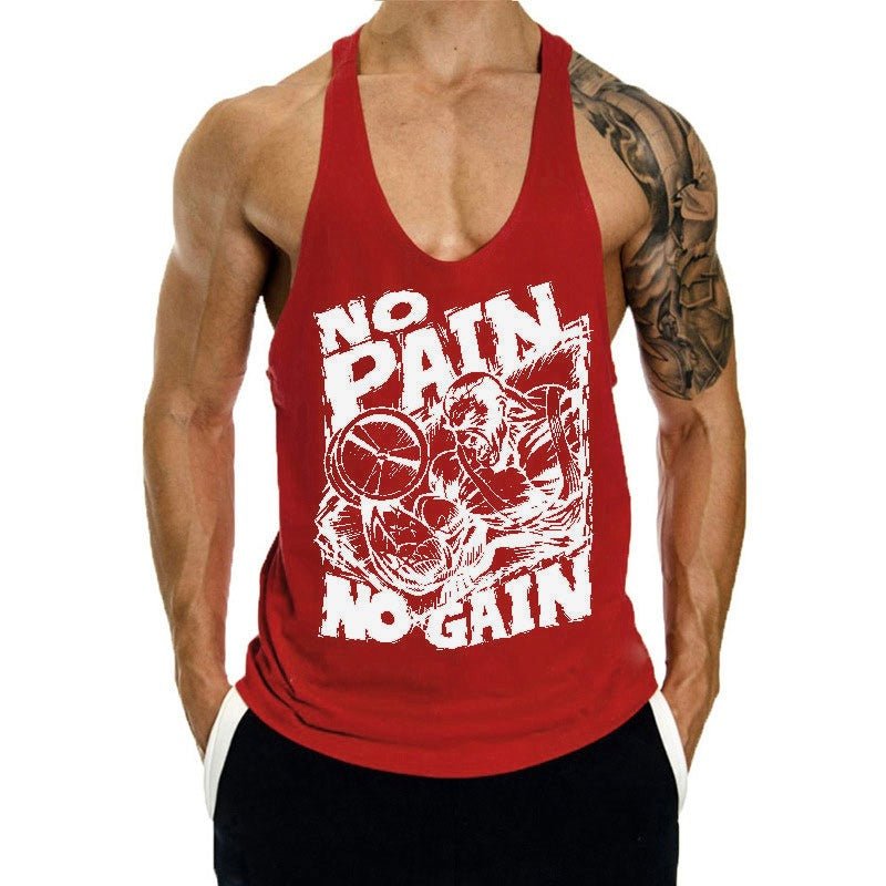 Fitness Tank op Mens Loose Training Racerback Sleeveless Cotton Basketball Sports Tank Top Bodybuilding Trend - Mighty Lifestyle