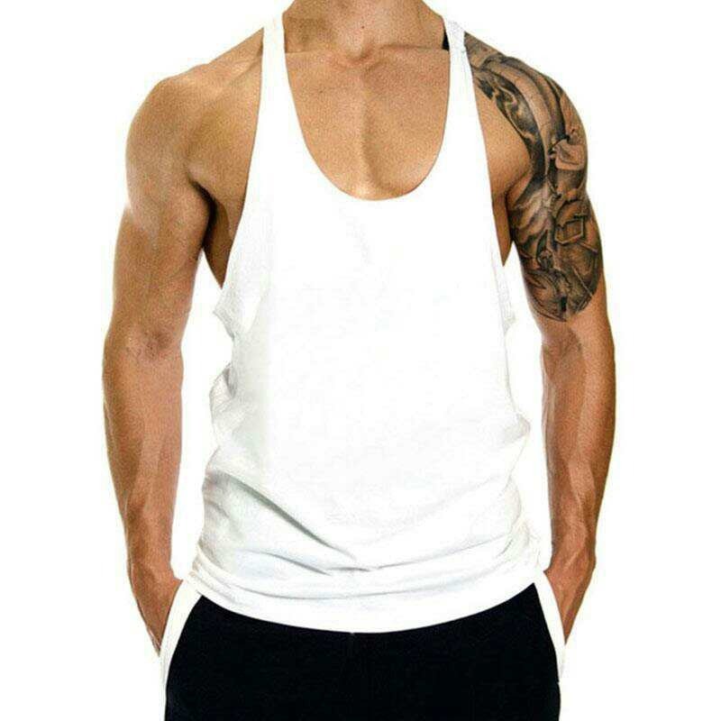 Fitness Tank op Mens Loose Training Racerback Sleeveless Cotton Basketball Sports Tank Top Bodybuilding Trend - Mighty Lifestyle