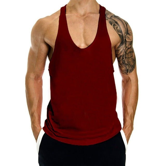 Fitness Tank op Mens Loose Training Racerback Sleeveless Cotton Basketball Sports Tank Top Bodybuilding Trend - Mighty Lifestyle