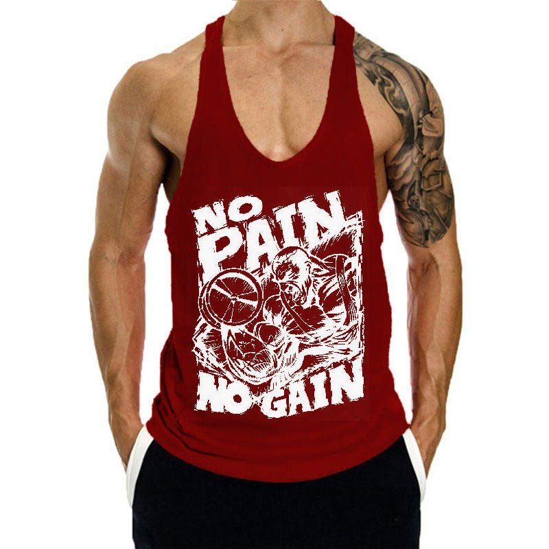 Fitness Tank op Mens Loose Training Racerback Sleeveless Cotton Basketball Sports Tank Top Bodybuilding Trend - Mighty Lifestyle
