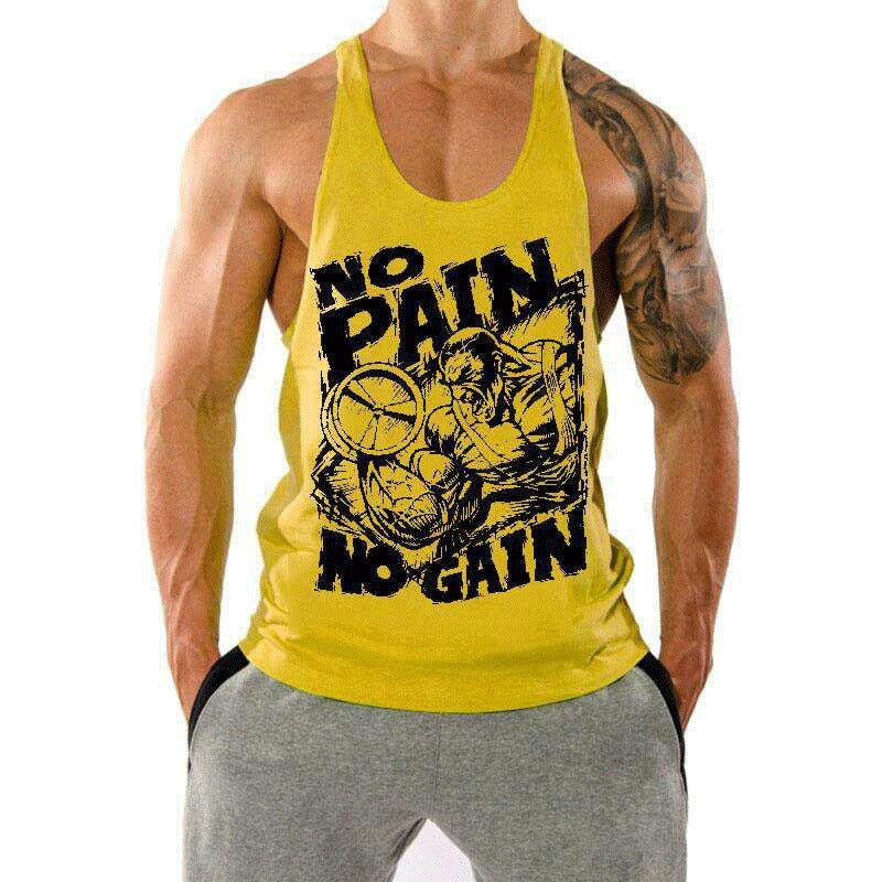 Fitness Tank op Mens Loose Training Racerback Sleeveless Cotton Basketball Sports Tank Top Bodybuilding Trend - Mighty Lifestyle