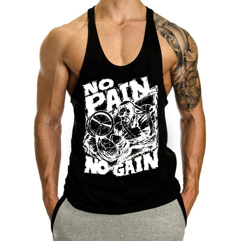 Fitness Tank op Mens Loose Training Racerback Sleeveless Cotton Basketball Sports Tank Top Bodybuilding Trend - Mighty Lifestyle