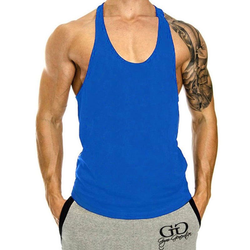 Fitness Tank op Mens Loose Training Racerback Sleeveless Cotton Basketball Sports Tank Top Bodybuilding Trend - Mighty Lifestyle