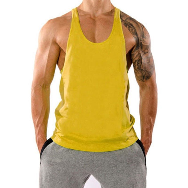 Fitness Tank op Mens Loose Training Racerback Sleeveless Cotton Basketball Sports Tank Top Bodybuilding Trend - Mighty Lifestyle