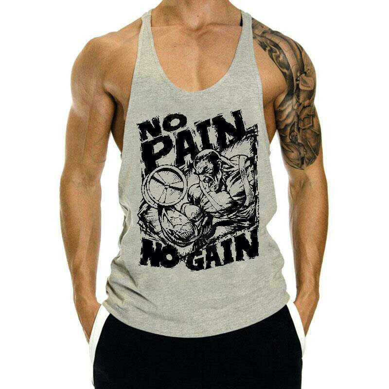 Fitness Tank op Mens Loose Training Racerback Sleeveless Cotton Basketball Sports Tank Top Bodybuilding Trend - Mighty Lifestyle