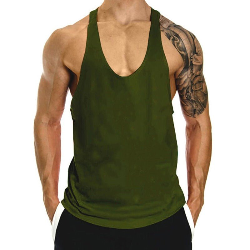 Fitness Tank op Mens Loose Training Racerback Sleeveless Cotton Basketball Sports Tank Top Bodybuilding Trend - Mighty Lifestyle