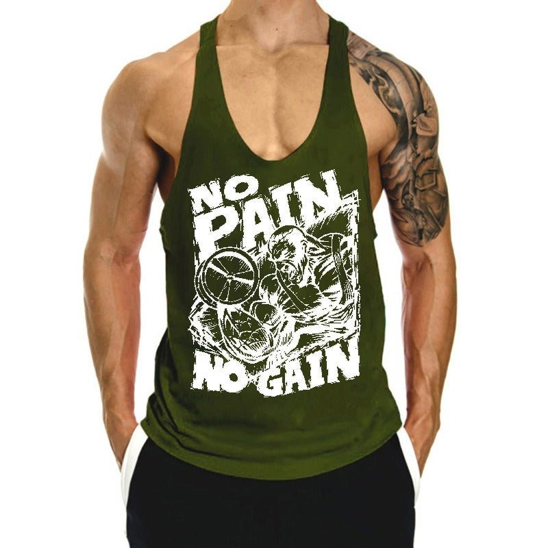Fitness Tank op Mens Loose Training Racerback Sleeveless Cotton Basketball Sports Tank Top Bodybuilding Trend - Mighty Lifestyle