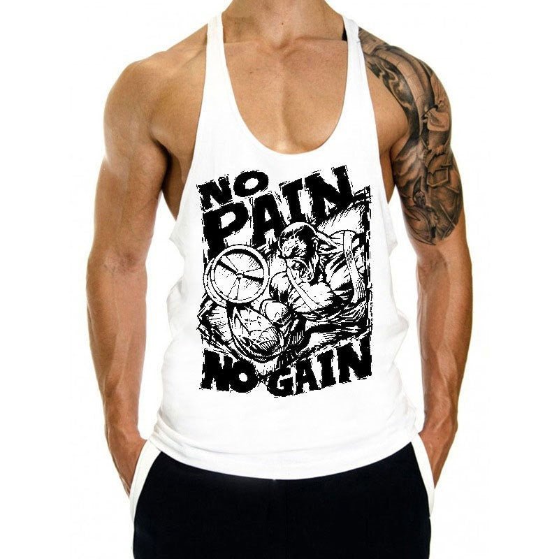 Fitness Tank op Mens Loose Training Racerback Sleeveless Cotton Basketball Sports Tank Top Bodybuilding Trend - Mighty Lifestyle