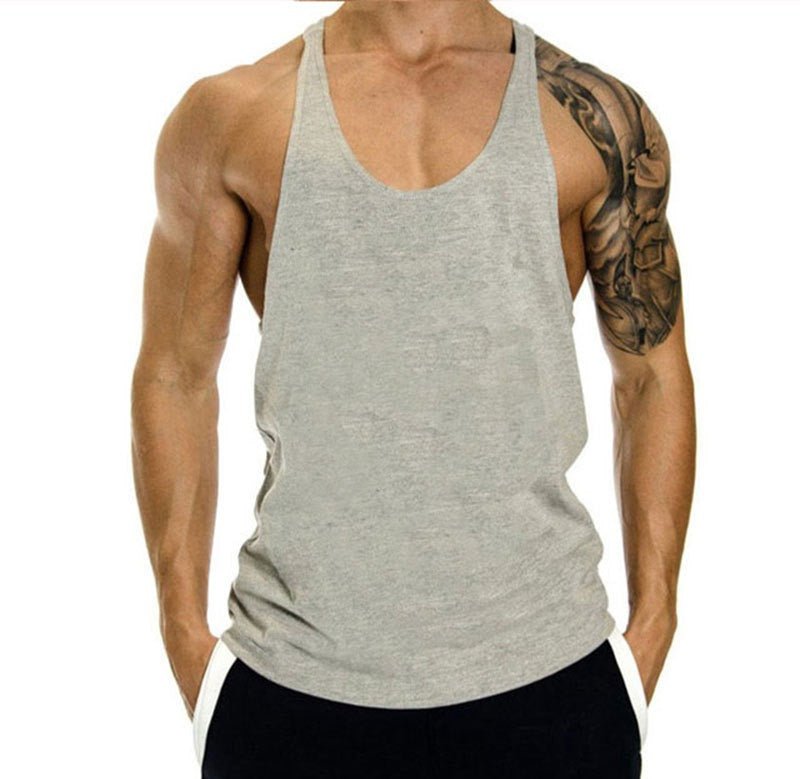 Fitness Tank op Mens Loose Training Racerback Sleeveless Cotton Basketball Sports Tank Top Bodybuilding Trend - Mighty Lifestyle