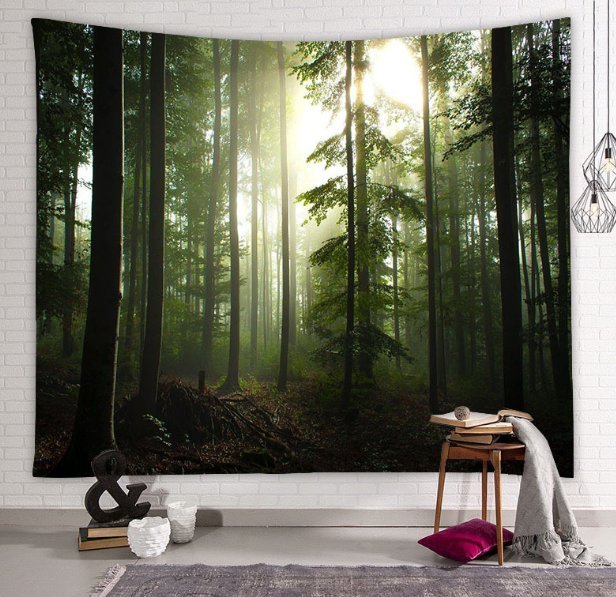 Forest Art Hanging Tapestry | Beautiful Natural Forest Printed Large Wall Tapestry Wall Art Decor - Mighty Lifestyle
