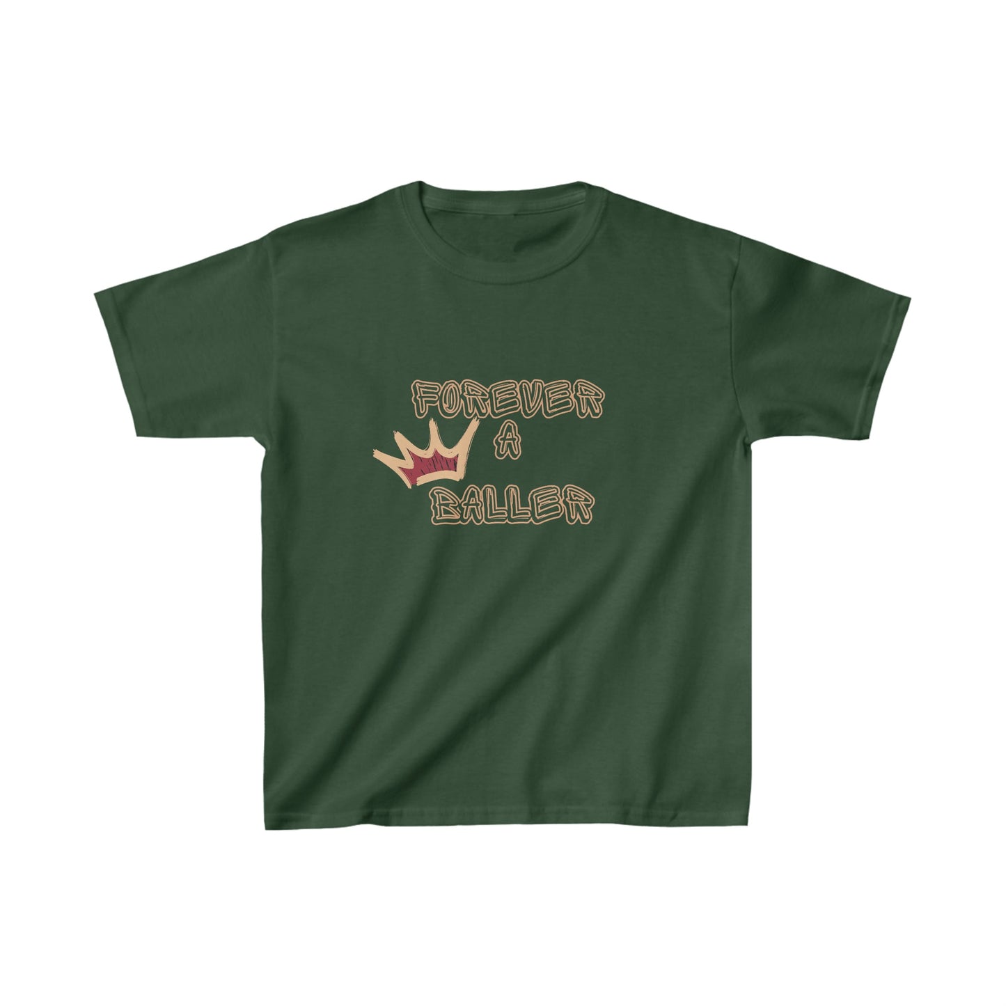 Forever A Baller | Youth Kids Basketball Shirt | Sports Shirt. Unisex Shirt | Casual or Sports Shirt for Kids - Mighty Lifestyle