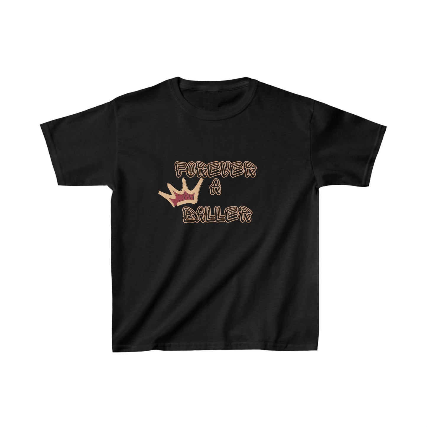 Forever A Baller | Youth Kids Basketball Shirt | Sports Shirt. Unisex Shirt | Casual or Sports Shirt for Kids - Mighty Lifestyle