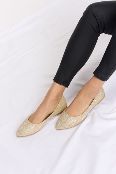 Forever Link Rhinestone Point Toe Flat Slip - Ons - Mighty Lifestyle