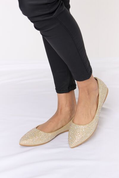 Forever Link Rhinestone Point Toe Flat Slip - Ons - Mighty Lifestyle