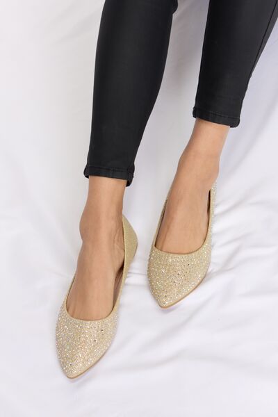 Forever Link Rhinestone Point Toe Flat Slip - Ons - Mighty Lifestyle