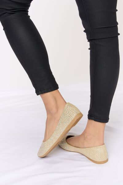 Forever Link Rhinestone Point Toe Flat Slip - Ons - Mighty Lifestyle
