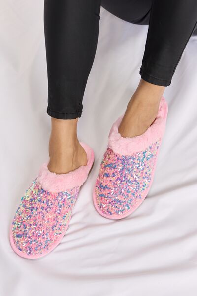 Forever Link Sequin Plush Round Toe Slippers - Mighty Lifestyle