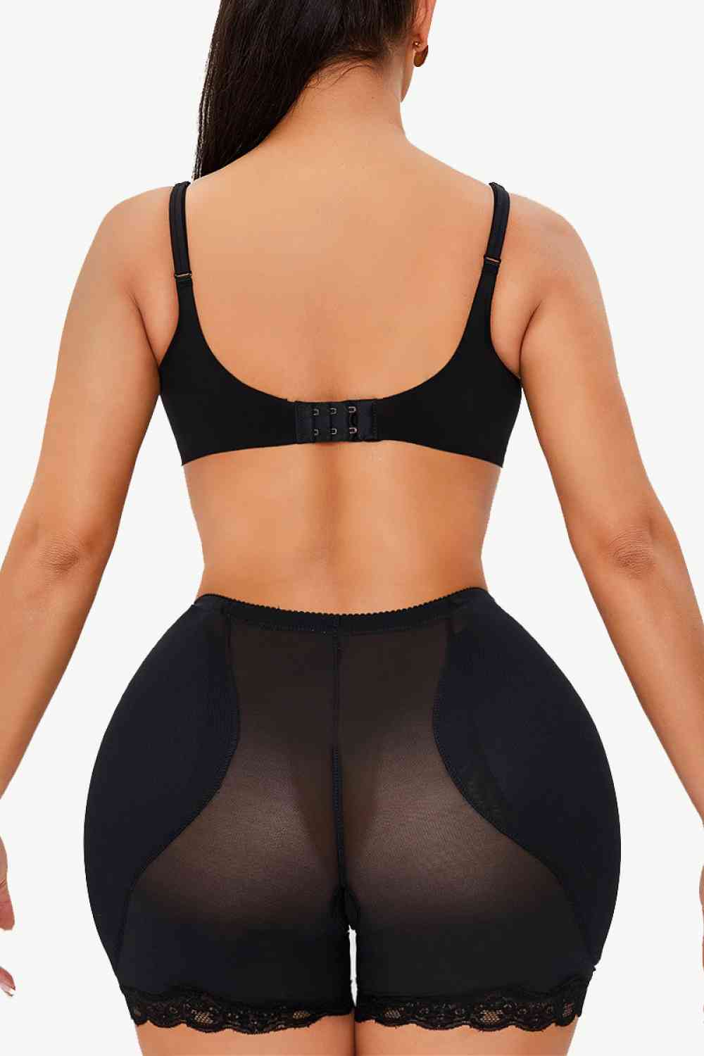 Full Size Scalloped Lace Trim Pull - On Shaping Shorts - Mighty Lifestyle