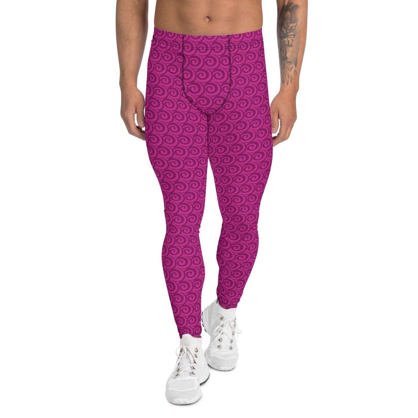 Fuschia Print Men's Tights | Men's Leggings - Mighty Lifestyle