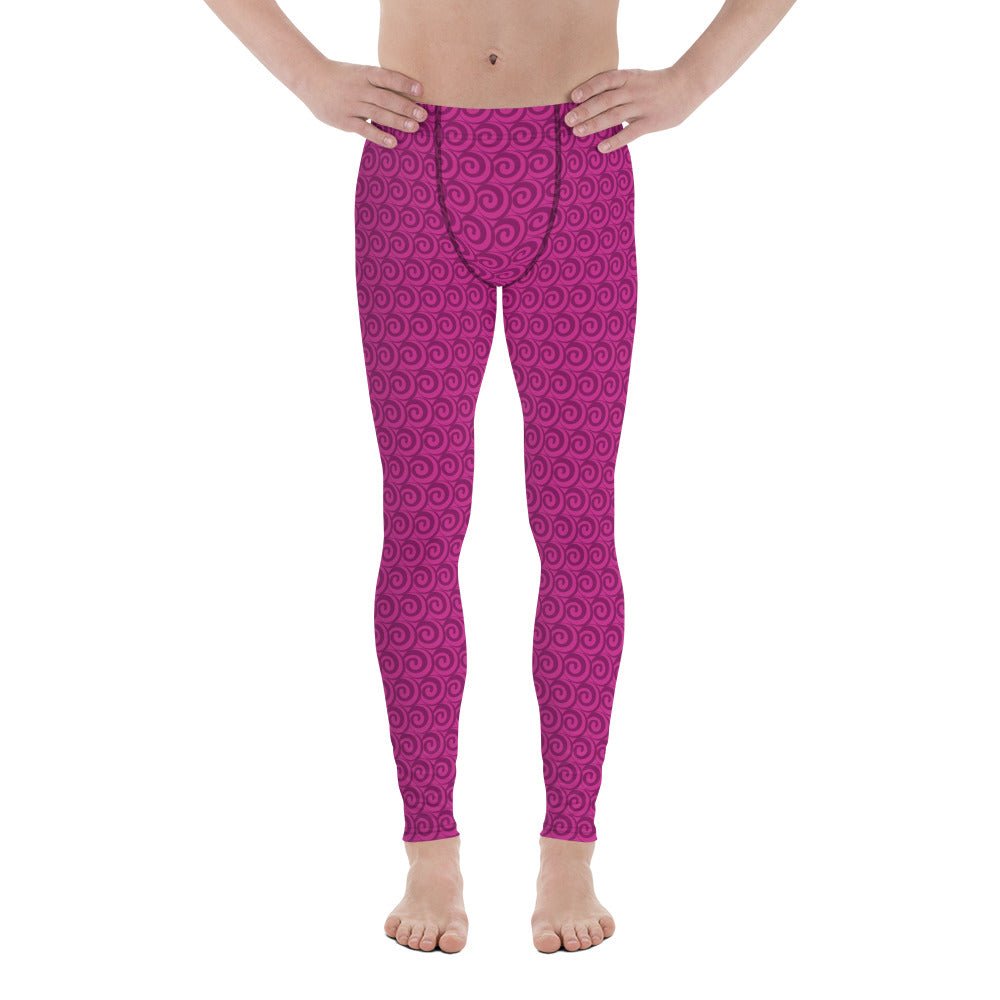 Fuschia Print Men's Tights | Men's Leggings - Mighty Lifestyle