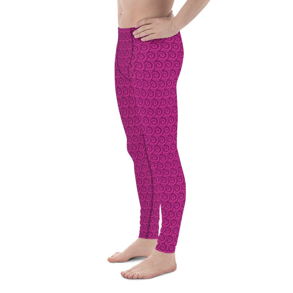 Fuschia Print Men's Tights | Men's Leggings - Mighty Lifestyle
