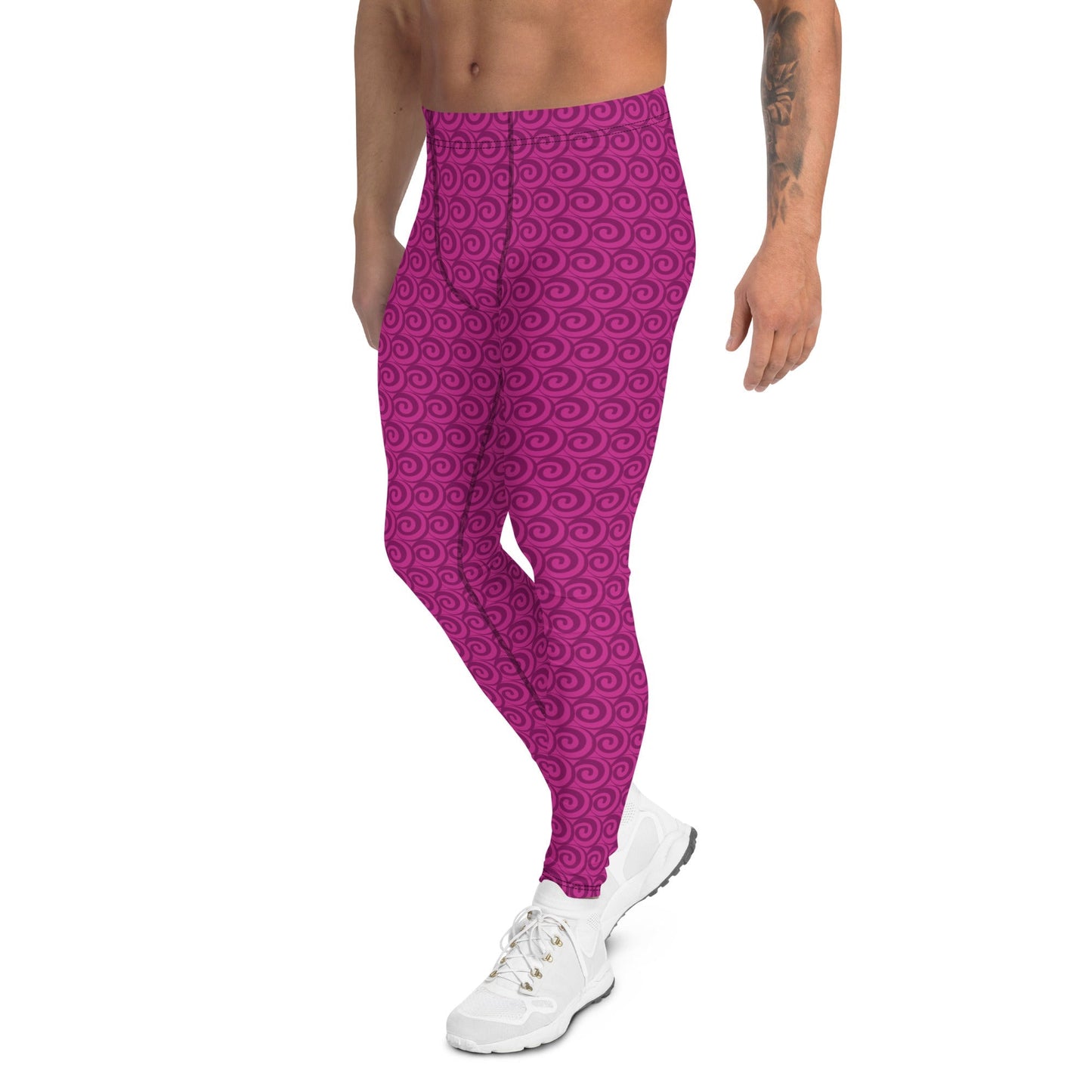 Fuschia Print Men's Tights | Men's Leggings - Mighty Lifestyle