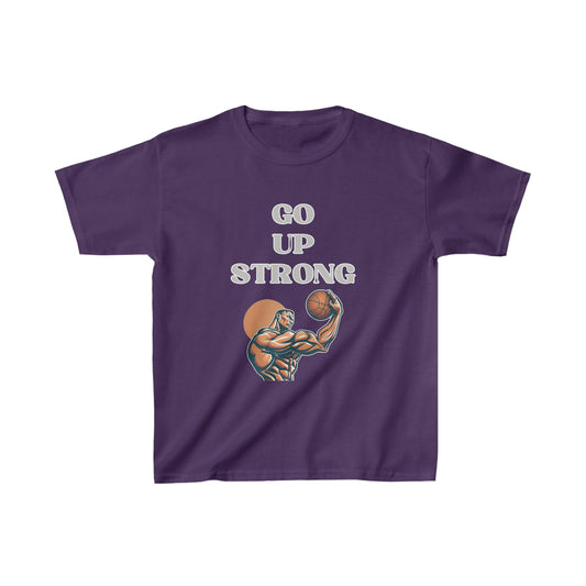 Go Up Strong | Motivational Shirt | Baller | Youth Kids Basketball Shirt | Sports Shirt. Unisex Shirt | Casual or Sports Shirt for Kids - Mighty Lifestyle