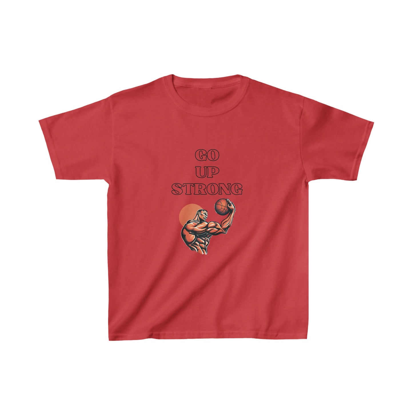 Go Up Strong (White) | Motivational Shirt | Baller | Youth Kids Basketball Shirt | Sports Shirt. Unisex Shirt | Casual or Sports Shirt for Kids - Mighty Lifestyle