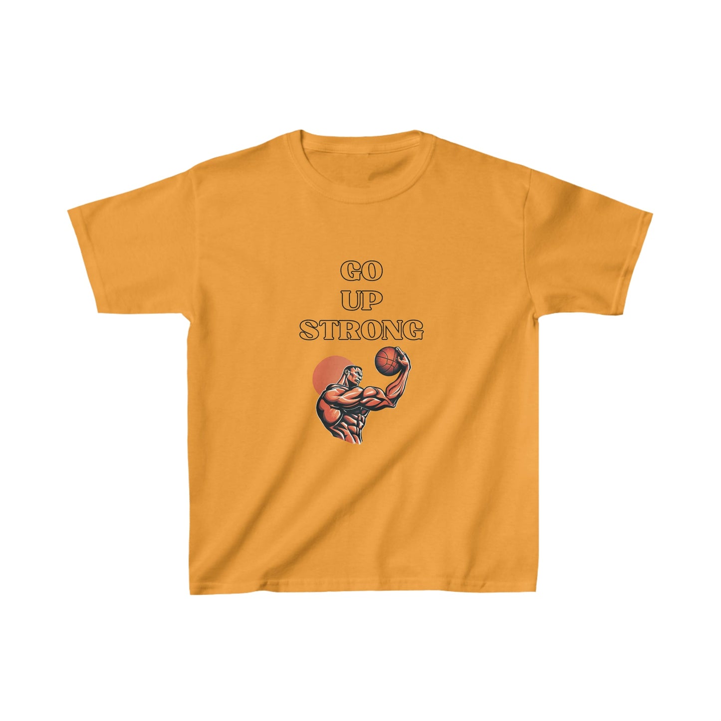 Go Up Strong (White) | Motivational Shirt | Baller | Youth Kids Basketball Shirt | Sports Shirt. Unisex Shirt | Casual or Sports Shirt for Kids - Mighty Lifestyle