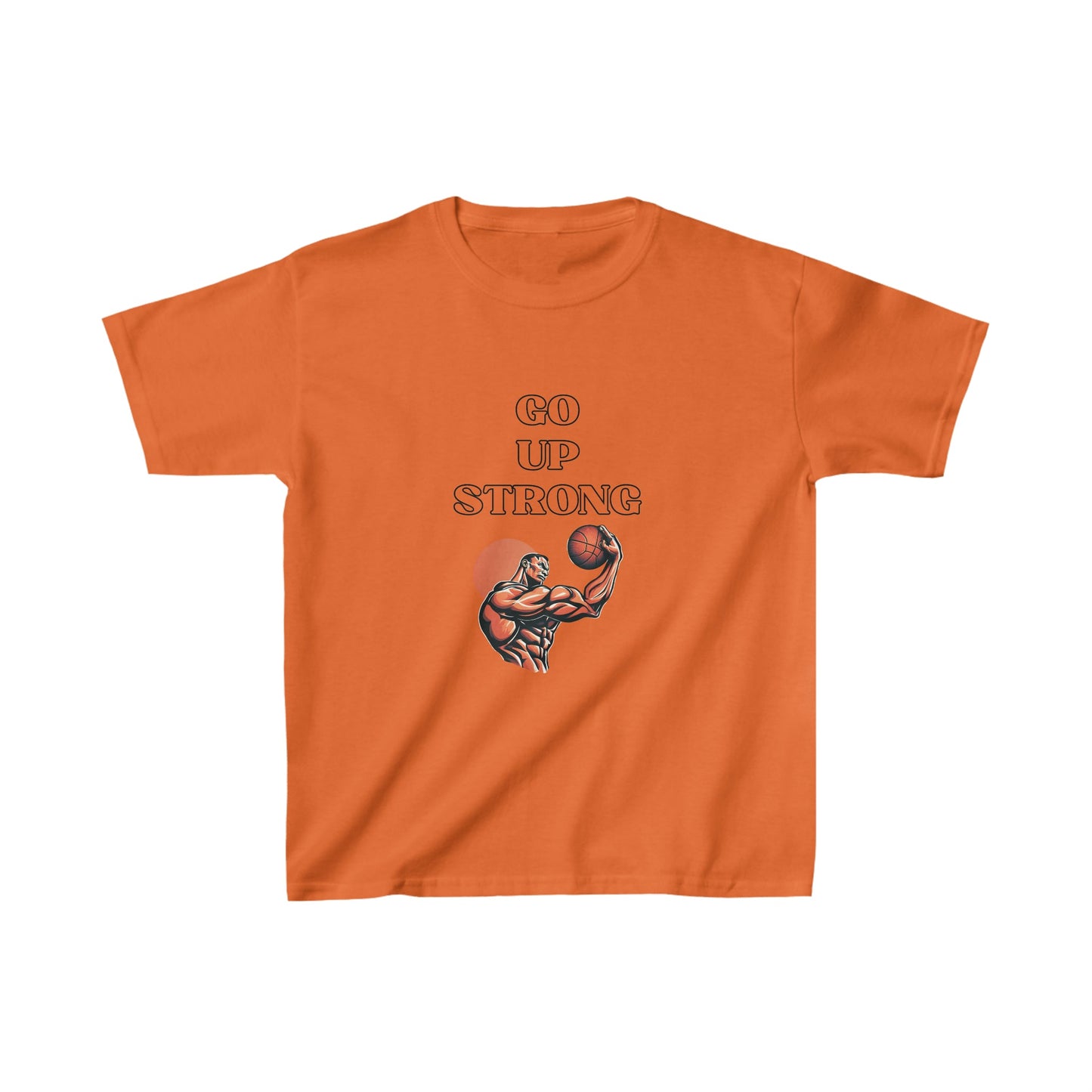 Go Up Strong (White) | Motivational Shirt | Baller | Youth Kids Basketball Shirt | Sports Shirt. Unisex Shirt | Casual or Sports Shirt for Kids - Mighty Lifestyle