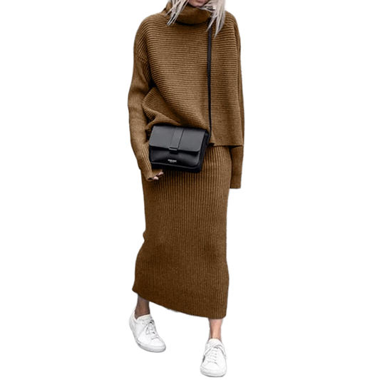 Trista Trendy Long Skirt Set Minimalist | European and American women's autumn new casual loose fashion long skirt two-piece set Career Set Office Set