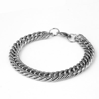 Grandeur Bracelet | Pure Stainless Steel Bracelet Thick Wide Flat Unisex Bracelet Personality Domineering Trendy Business Jewelry Bracelet - Mighty Lifestyle