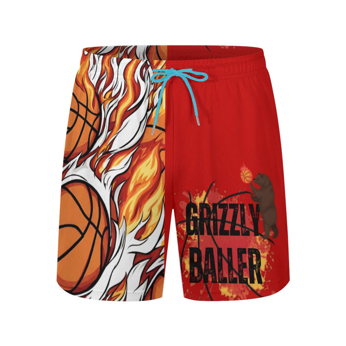 Grizzly Baller Adult Basketball Shorts, Grizzly Baller Shorts, Sports Shorts Grizzly Baller, Unisex Shorts Mighty Lifestyle Basketball Summer Shorts Sports Shorts - Mighty Lifestyle
