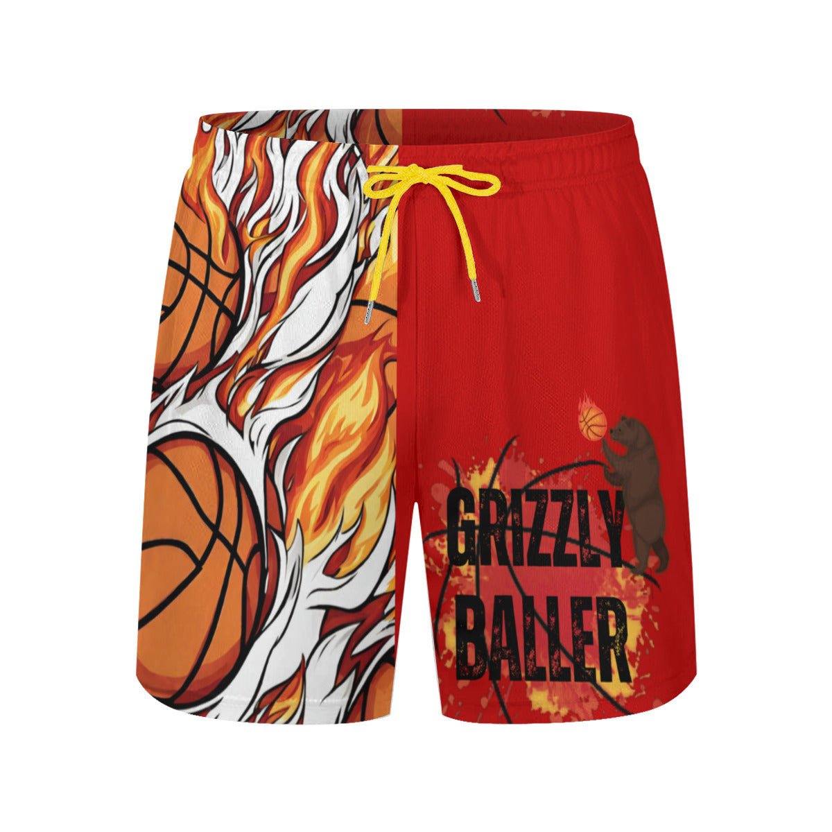 Grizzly Baller Adult Basketball Shorts, Grizzly Baller Shorts, Sports Shorts Grizzly Baller, Unisex Shorts Mighty Lifestyle Basketball Summer Shorts Sports Shorts - Mighty Lifestyle
