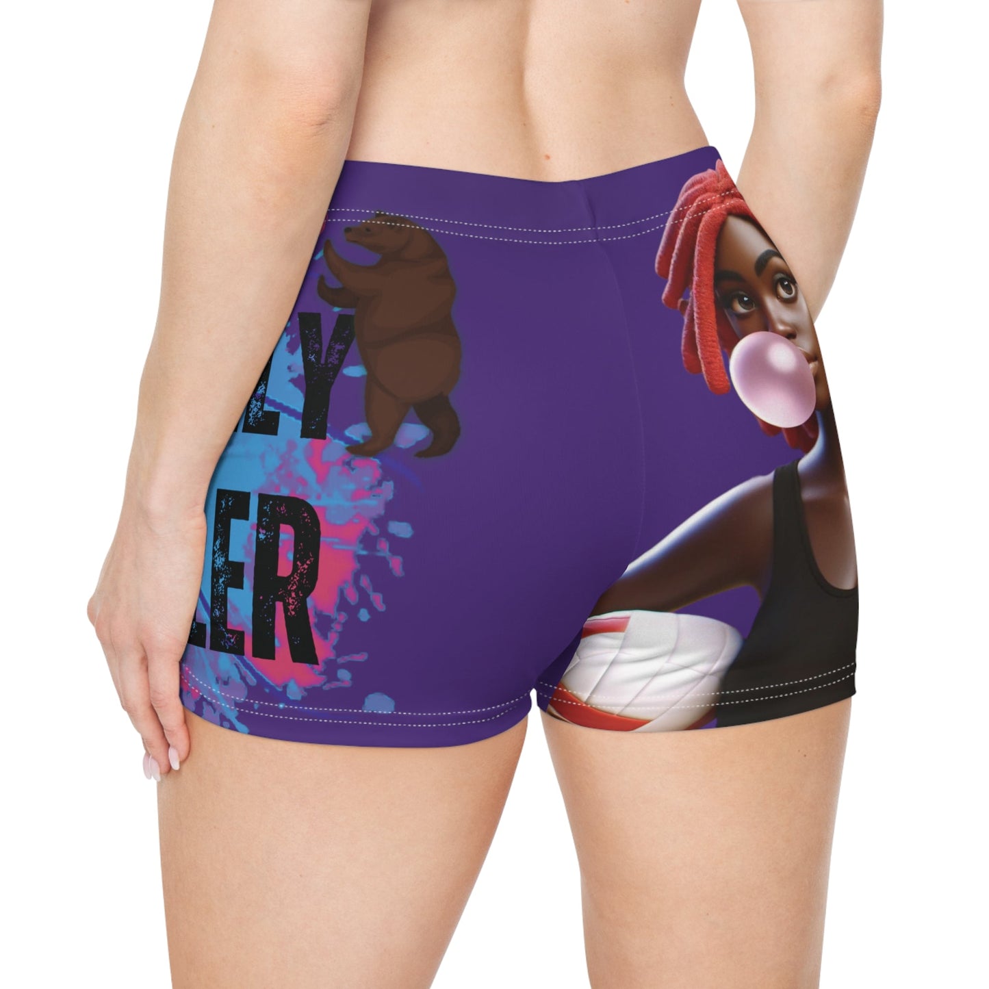 Grizzly Baller Bubble Shorts, Cute Shorts, Comfortable Shorts, Undershorts Tights, Volleyball Tights, Sports Tights, Women's Shorts - Mighty Lifestyle