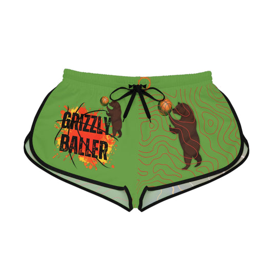 Grizzly Baller Flame Lightning Basketball Shorts Women's Relaxed Shorts (AOP) - Mighty Lifestyle