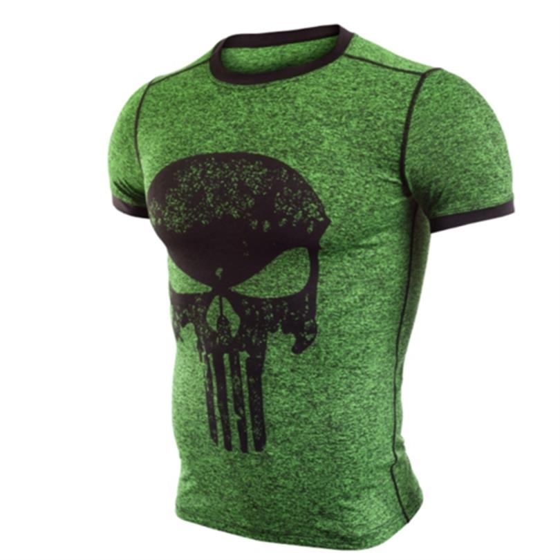 Gym Workout Crossfit Shirt, Punisher Running Shirt Men T-shirt Short Sleeve Compression Shirts Gym T Shirt Fitness Sport Shirt - Mighty Lifestyle