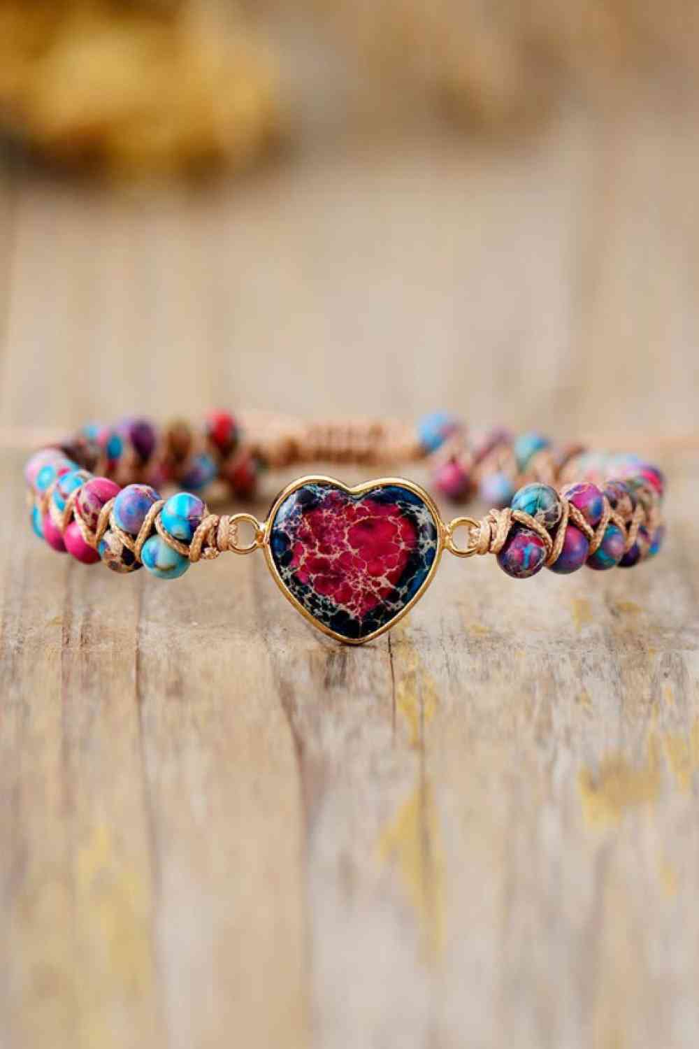Handmade Heart Shape Natural Stone Bracelet - Mighty Lifestyle