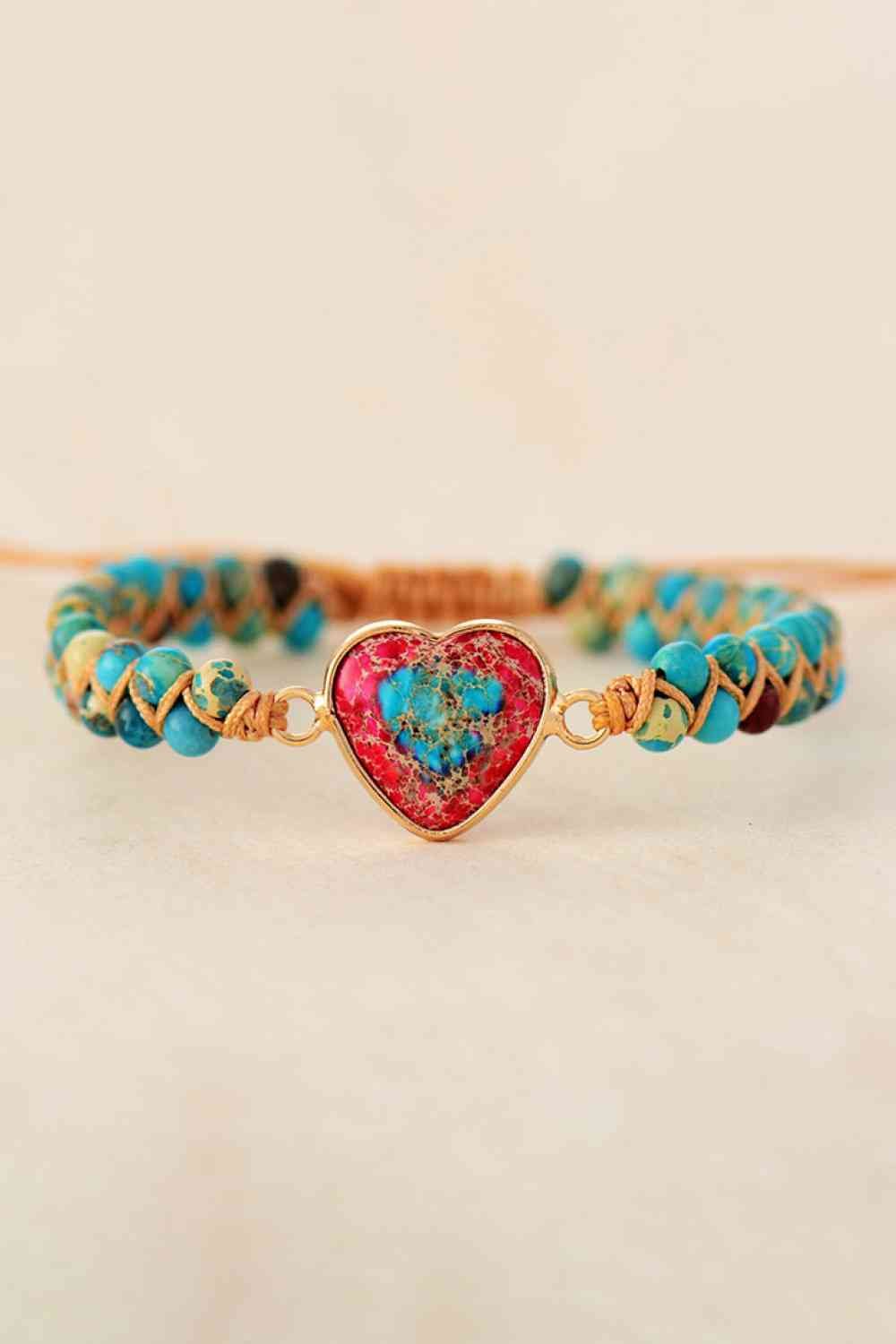 Handmade Heart Shape Natural Stone Bracelet - Mighty Lifestyle