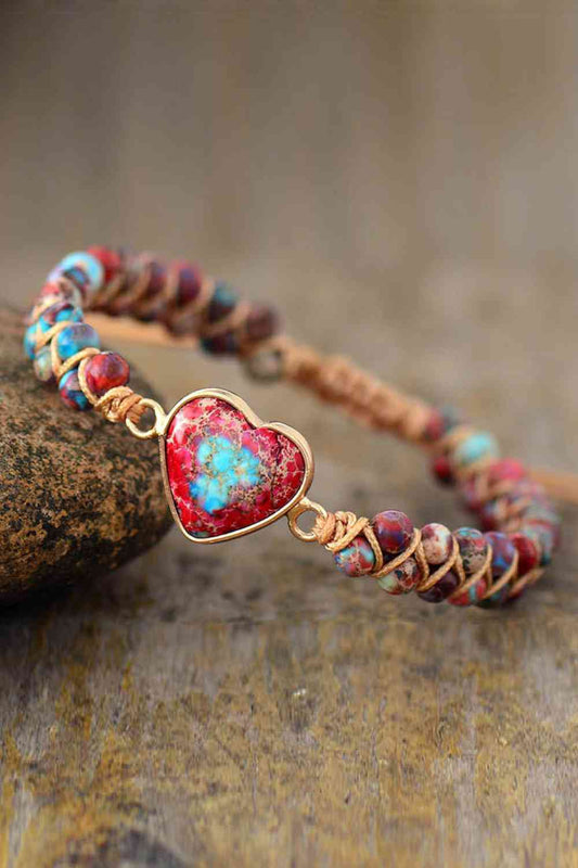 Handmade Heart Shape Natural Stone Bracelet - Mighty Lifestyle