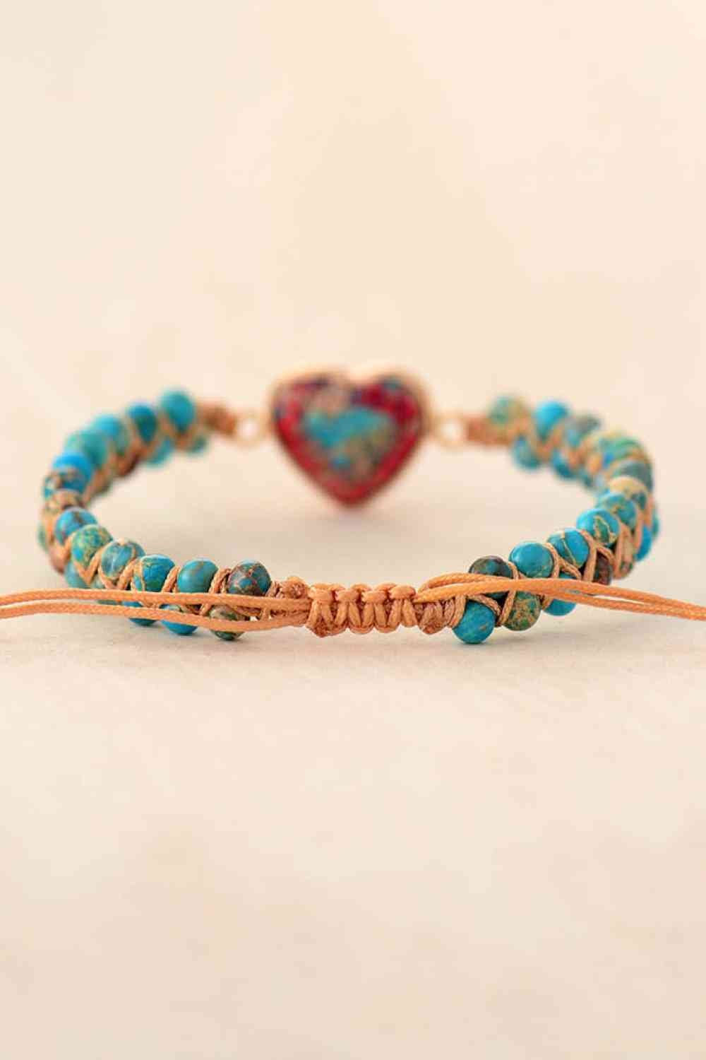Handmade Heart Shape Natural Stone Bracelet - Mighty Lifestyle