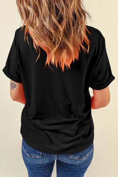 Happy Graphic Round Neck T-Shirt - Mighty Lifestyle