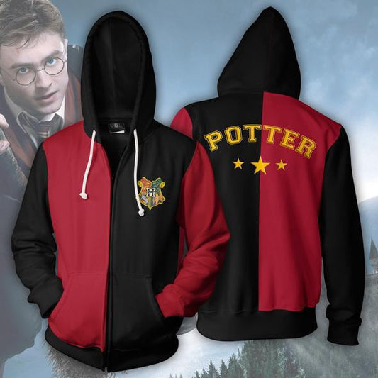 Harry Potter Hoodie Graphic Print | 3D Printed Cardigan Hoodie Sweater Short Sleeve T-Shirt Cosplay Movie Peripheral Pullover - Mighty Lifestyle