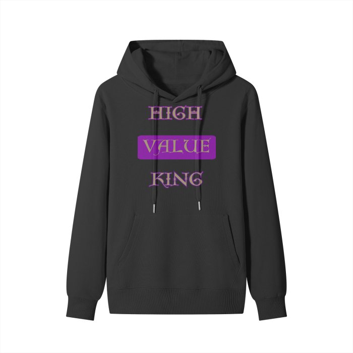 High Value King Purple and Gold HBCU Culture Hoodie Black Hoodie Classic Hoodie - Omega Psi Phi colors - Mighty Lifestyle